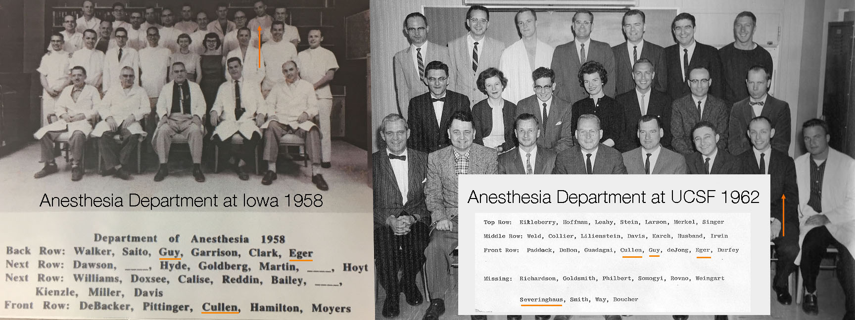 the class of 1958 anesthesia department at Iowa.