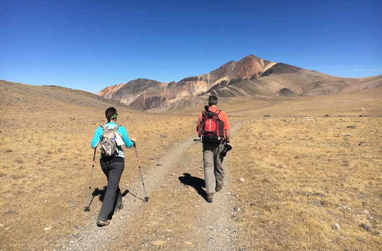 Members of the Hypoxia Research Group hiking at White Mountain. Photo courtesy Dr. John Feiner