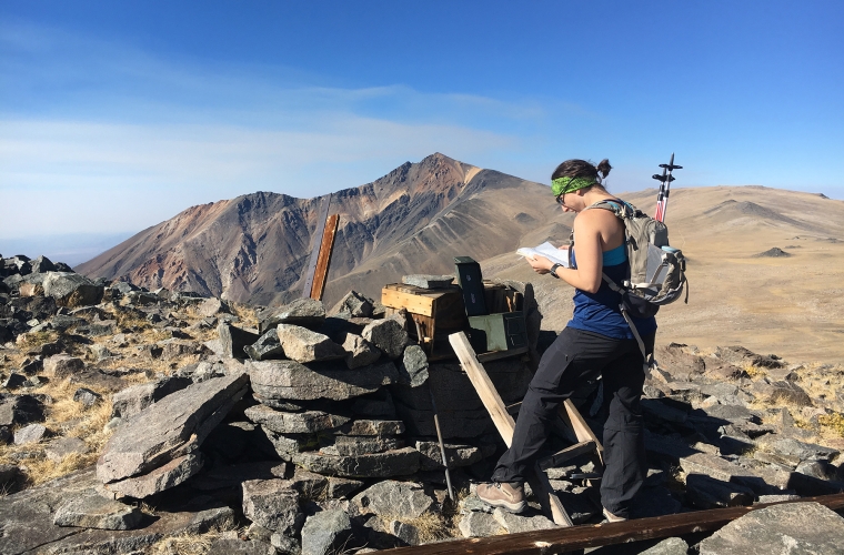 Member of the Hypoxia Research Group on White Mountain. Photo courtesy Dr. John Feiner.