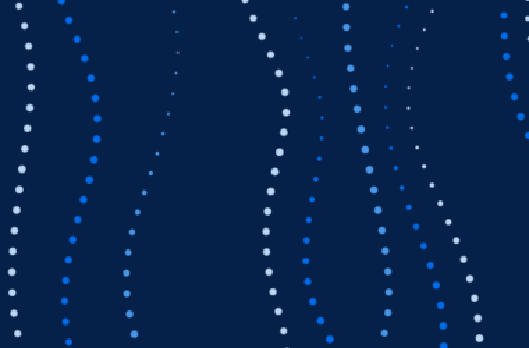 Navy background with wavy dotted lines.