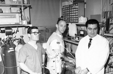 From left: John Eisele, MD, Ted Eger, MD, and Musa Muallem, MD, in the lab.