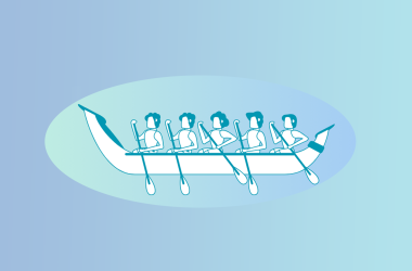 Logo for CREW Lab showing five rowers in a scull.