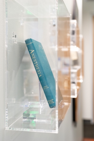 an anesthesia book on display