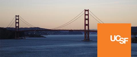 Golden Gate Bridge and UCSF orange logobox