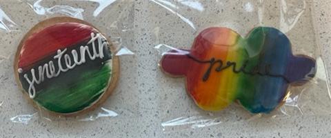 Juneteenth and Pride themed cookies