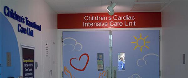 Doorway to the Children's Intensive Cardiac Unit at UCSF Mission Bay