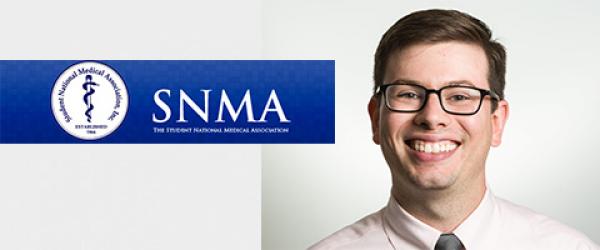 Andrew Vargas portrait with SNMA logo