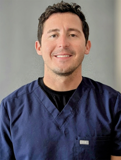 man in blue scrubs