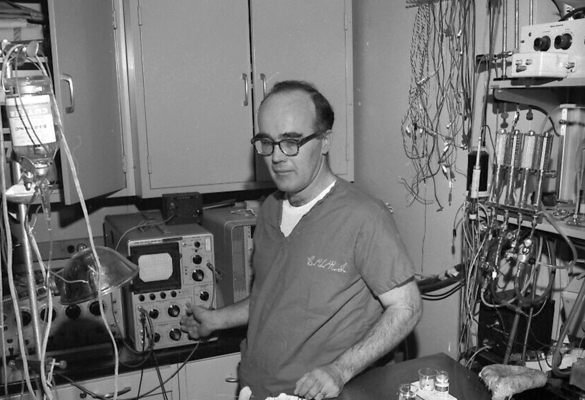 Robert Mitchell, MD, working in the lab.