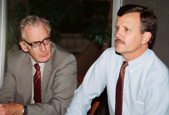 Drs. John Severinghaus, left, and Ronald Miller, right.