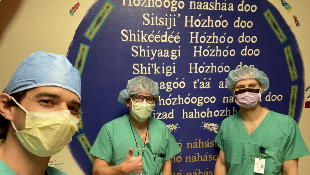 Drs. Michael Lipnick, Sam Percy, and colleague working at the Navajo Nation in 2020