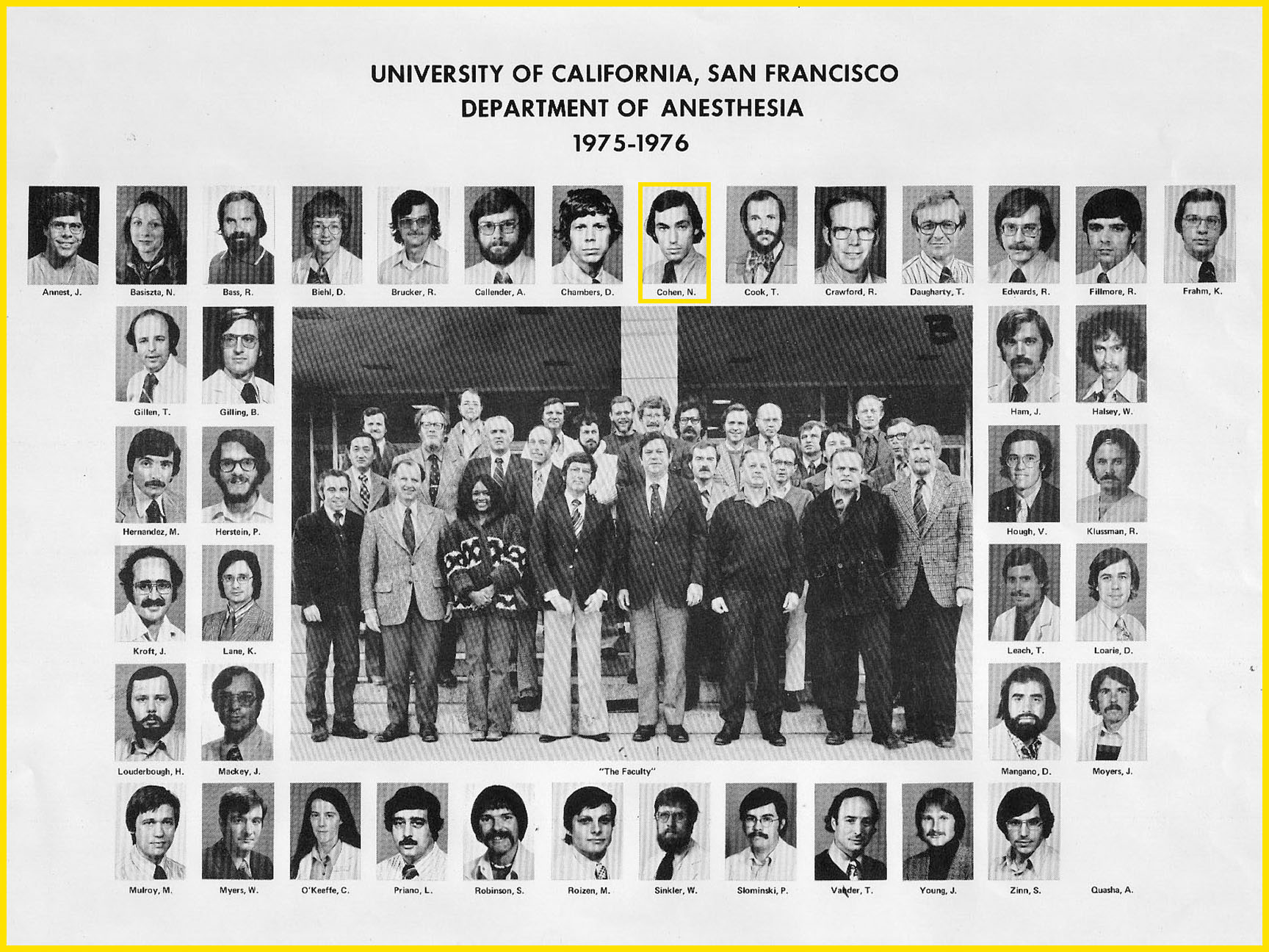 Department of Anesthesia Group Photo 1975-1976